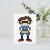 Niedlich Superhero Boy Postkarte (Stehend Vorderseite)