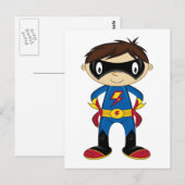 Niedlich Superhero Boy Postkarte (Vorne/Hinten)