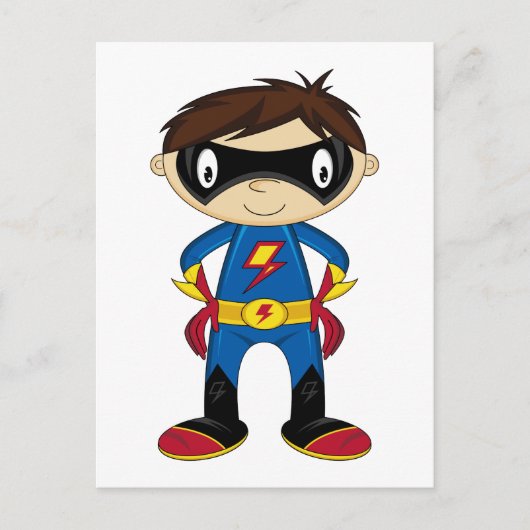 Niedlich Superhero Boy Postkarte (Vorderseite)