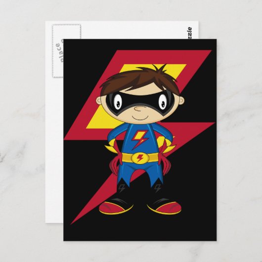 Niedlich Superhero Boy Postkarte (Vorne/Hinten)