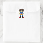 Niedlich Superhero Boy Runder Aufkleber (Tasche)