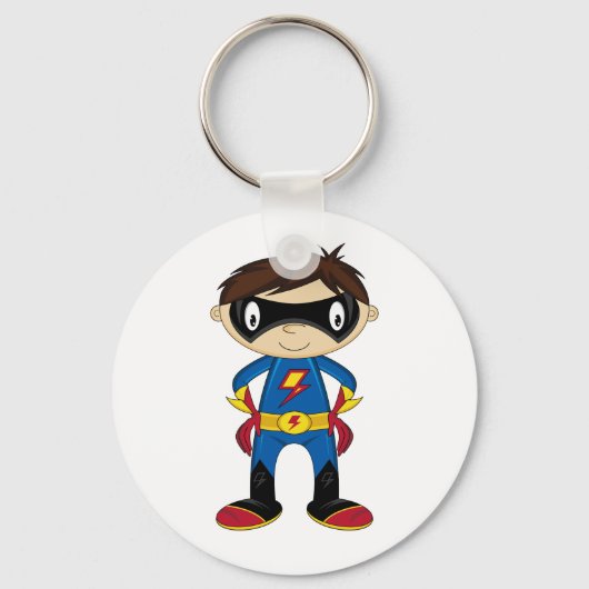Niedlich Superhero Boy Schlüsselanhänger (Vorderseite)