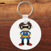 Niedlich Superhero Boy Schlüsselanhänger (Vorderseite)