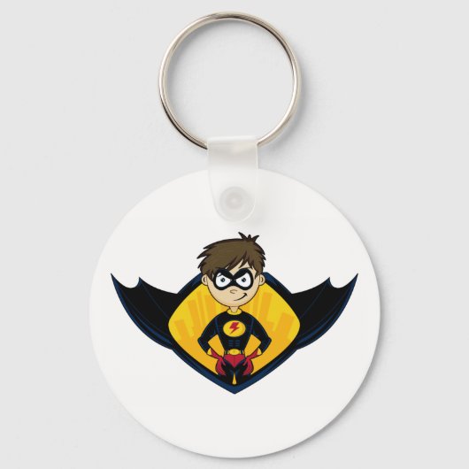 Niedlich Superhero Boy Schlüsselanhänger (Vorderseite)