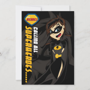 Niedlich Superhero Girl Party Einladung