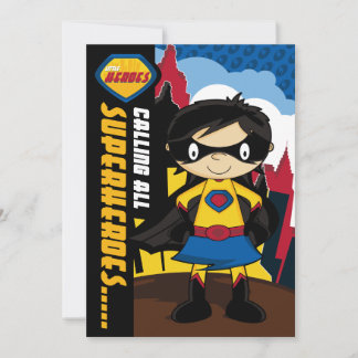 Niedlich Superhero Girl Party Einladung