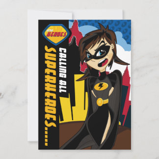 Niedlich Superhero Girl Party Einladung