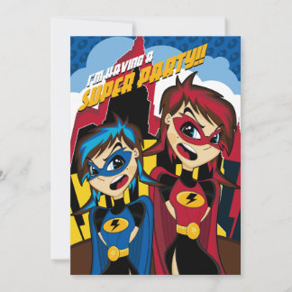 Niedlich Superhero Girl Party Einladung