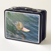 Niedlich Surfen Chipmunk Metall Brotdose (Rückseite)