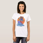 Niedlich Surfing Mops T - Shirt (Vorne ganz)
