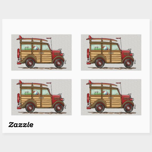 Niedlich Surfwoody Rechteckiger Aufkleber (Blatt)