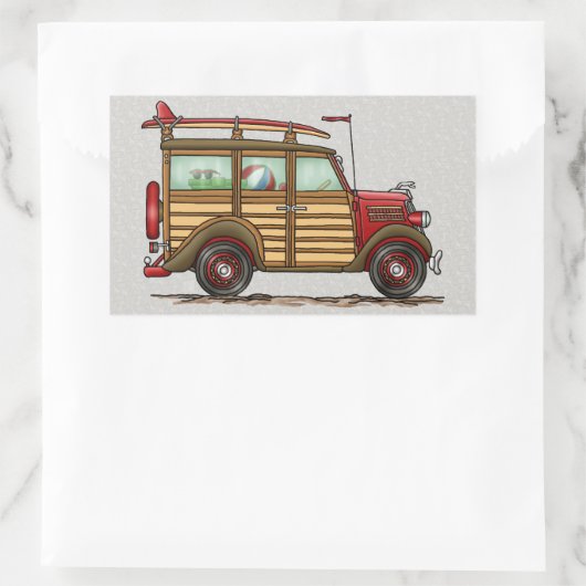 Niedlich Surfwoody Rechteckiger Aufkleber (Tasche)