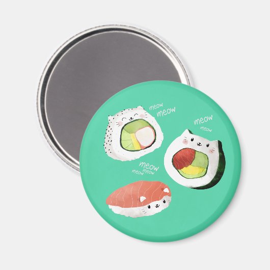 Niedlich Sushi Cat Magnet (Vorderseite/Rückseite)