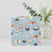 Niedlich Sushi Geburtstagskarte Hinweiskarte (Stehend Vorderseite)