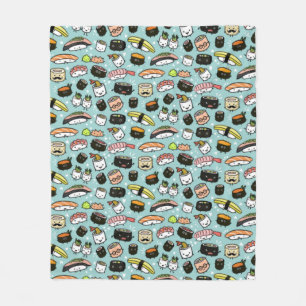 Niedlich Sushi Gemustert  Kawaii Sushi - Zeichen Fleecedecke
