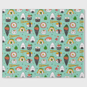 Niedlich Sushi Geschenkpapier (Flach)