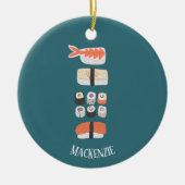 Niedlich Sushi Individuelle Name Keramik Ornament (Vorne)