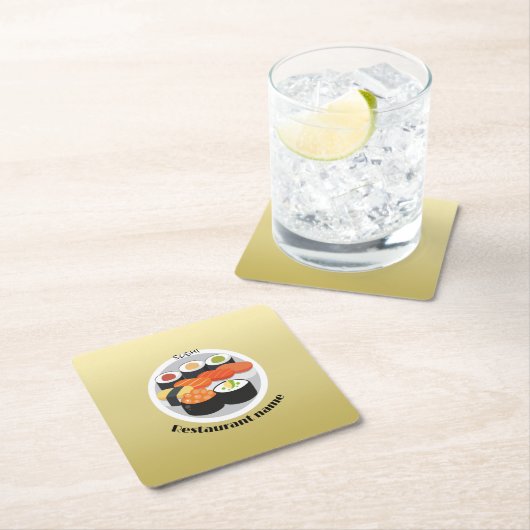 Niedlich Sushi Japan Lebensmittelgefälle Personali Rechteckiger Pappuntersetzer (Vor Ort)