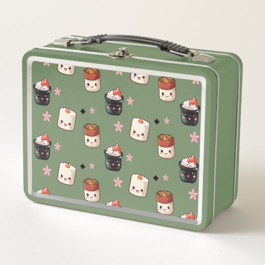 Niedlich Sushi Kawaii Metall Brotdose (Vorderseite)