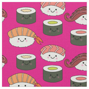 Niedlich Sushi Kids Kawaii Cartoon Food Pink Stoff