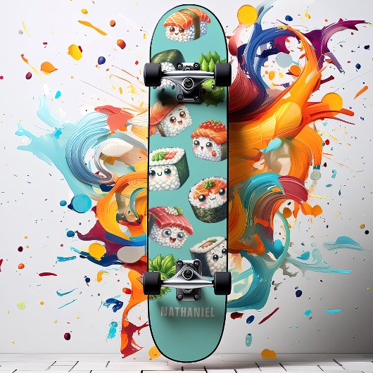Niedlich Sushi Nigiri Wasabi Maki Roll Skateboard