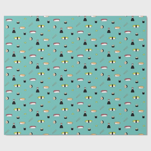 Niedlich Sushi Roll Set Muster Nigiri Maki Light A Geschenkpapier (Flach)