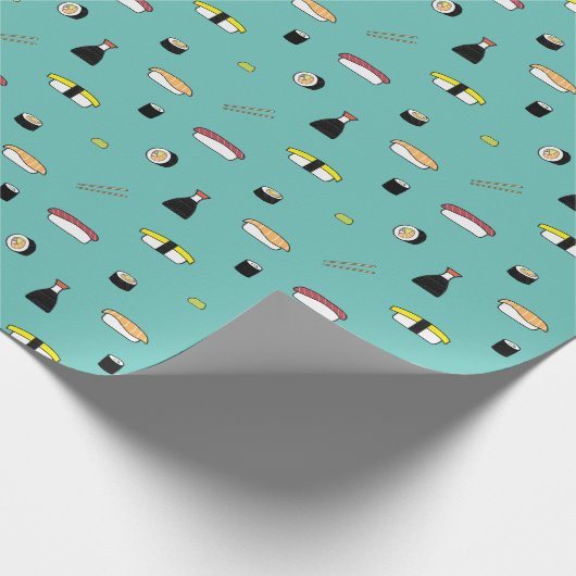 Niedlich Sushi Roll Set Muster Nigiri Maki Light A Geschenkpapier (Ecke)