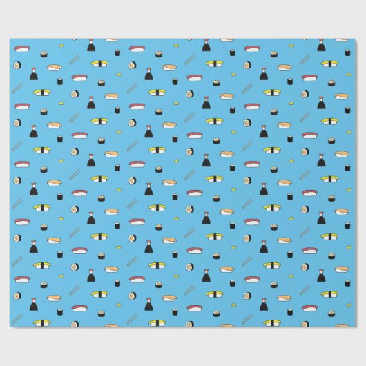 Niedlich Sushi Roll Set Muster Nigiri Maki Light B Geschenkpapier (Flach)