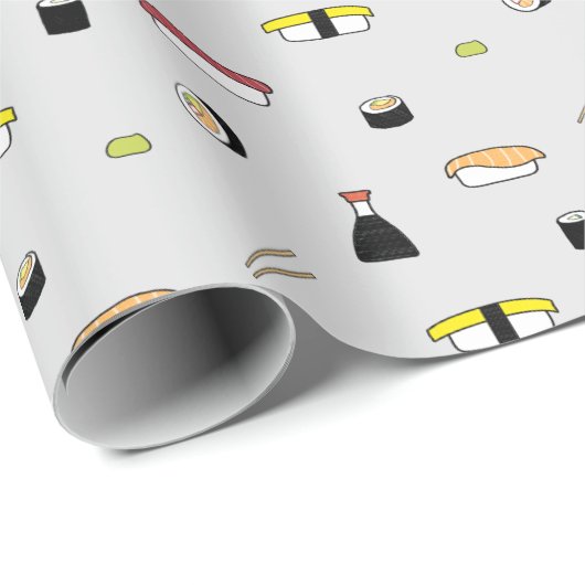 Niedlich Sushi Roll Set Muster Nigiri Maki Light G Geschenkpapier (Rolleneckpunkt)