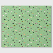 Niedlich Sushi Roll Set Pattern Nigiri Maki | Grün Geschenkpapier (Flach)