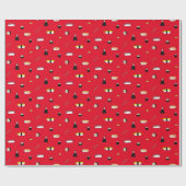 Niedlich Sushi Roll Set Pattern Nigiri Maki | Rot Geschenkpapier (Flach)