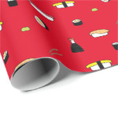 Niedlich Sushi Roll Set Pattern Nigiri Maki | Rot Geschenkpapier (Rolleneckpunkt)