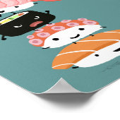 Niedlich Sushi Stack - Turm Kawaii Sushi Freunde Poster (Ecke)