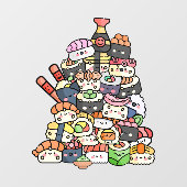 Niedlich Sushi Tower Fensteraufkleber (Blatt)