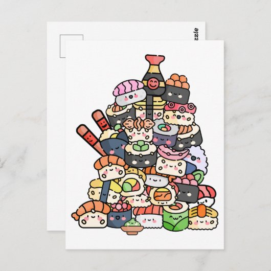 Niedlich Sushi Tower Postkarte (Vorne/Hinten)