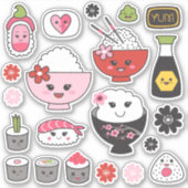 Niedlich Sushi Vinyl Stickers Aufkleber (Vorderseite)