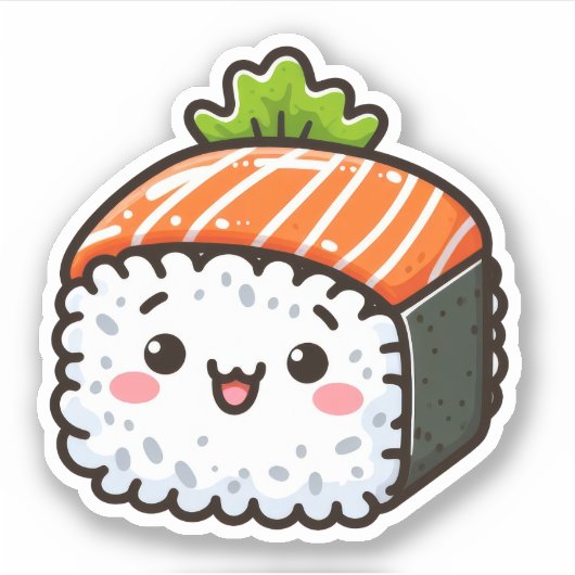 Niedlich Sushi Vinyl Stickers Aufkleber (Vorderseite)