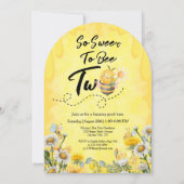 Niedlich süß bis zwei Wildblumen 1. Geburtstag Einladung (Rückseite)