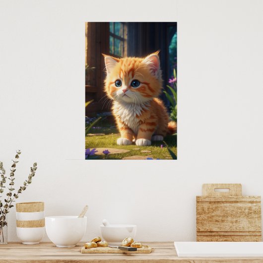*~* Niedlich süße AP68 2:3 Kitten Orange Tabby Poster (Küche)