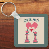 Niedlich süße Retro Funny Checkmate Valentine Gesc Schlüsselanhänger (Vorderseite)
