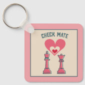 Niedlich süße Retro Funny Checkmate Valentine Gesc Schlüsselanhänger (Vorderseite)