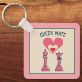 Niedlich süße Retro Funny Checkmate Valentine Gesc Schlüsselanhänger (Vorderseite)