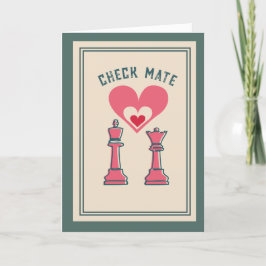 Niedlich süße Retro Funny Checkmate Valentine's Da Feiertagskarte