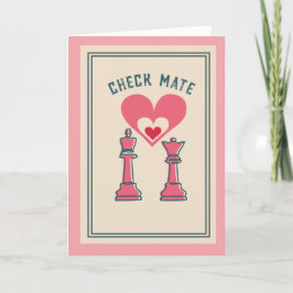 Niedlich süße Retro Funny Checkmate Valentine's Da Feiertagskarte