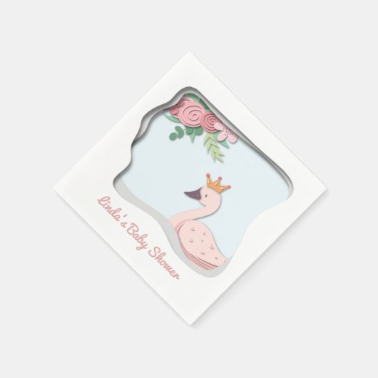 Niedlich Swan Baby Dusche Serviette (Ecke)