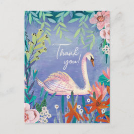 Niedlich Swan Bird EleganBlue Vielen Dank Postkarte