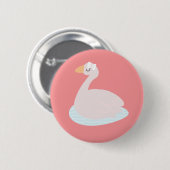 Niedlich Swan Pink Bow Confetti Girls Geburtstagsp Button (Vorne & Hinten)
