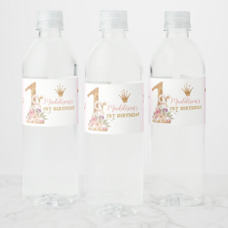 Niedlich Swan Princess 1. Geburtstag Wasserflaschenetikett