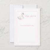 Niedlich Swan Simple Baby Dusche Dankeschön Karte (Rückseite)