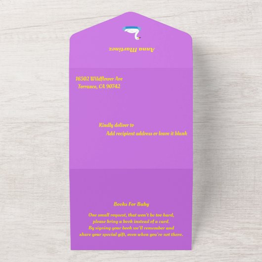 Niedlich Swan Theme Girl Baby Dusche All In One Einladung (Außenbereich)